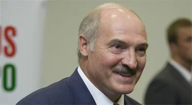 На фота: Лукашэнка ў Вільні, 2009.