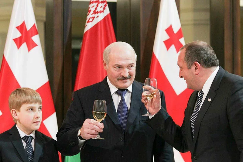 Z prezidentam Hruzii, fota z fejsbuka Hieorhija Marhviełašvili