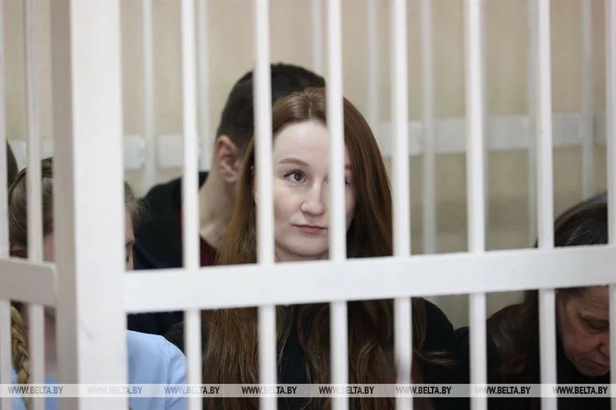 «Вольга Пятух на судзе» «Olga Petukh at the trial»