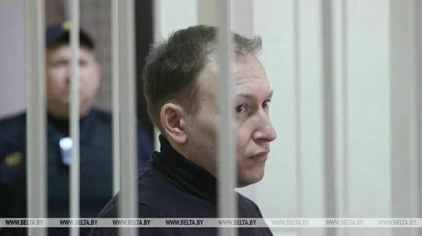 Андрэй Дзмітрыеў у судзе. Фота: БелТА