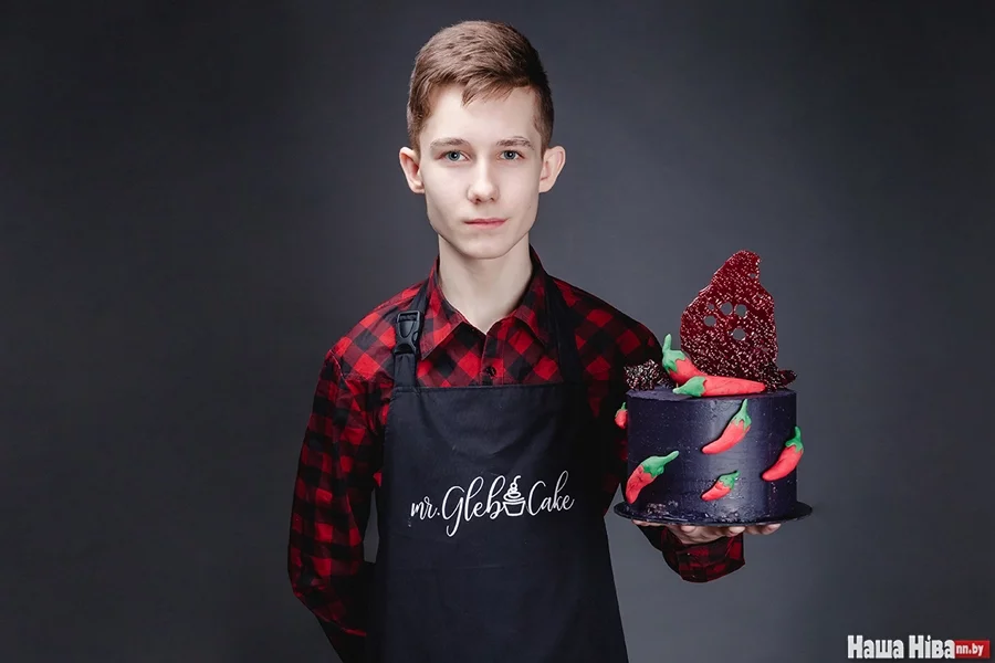 Першы свой торт Глеб Рудзько зрабіў, калі яму было 13 гадоў.