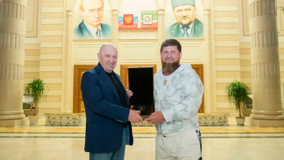 Jaŭhien Pryhožyn i Ramzan Kadyraŭ. Fota: Kadyrov_95 / Telegram
