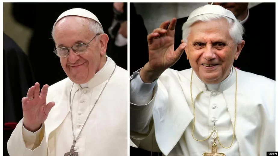Два Папы — Францішак і яго папярэднік Бенедыкт XVI