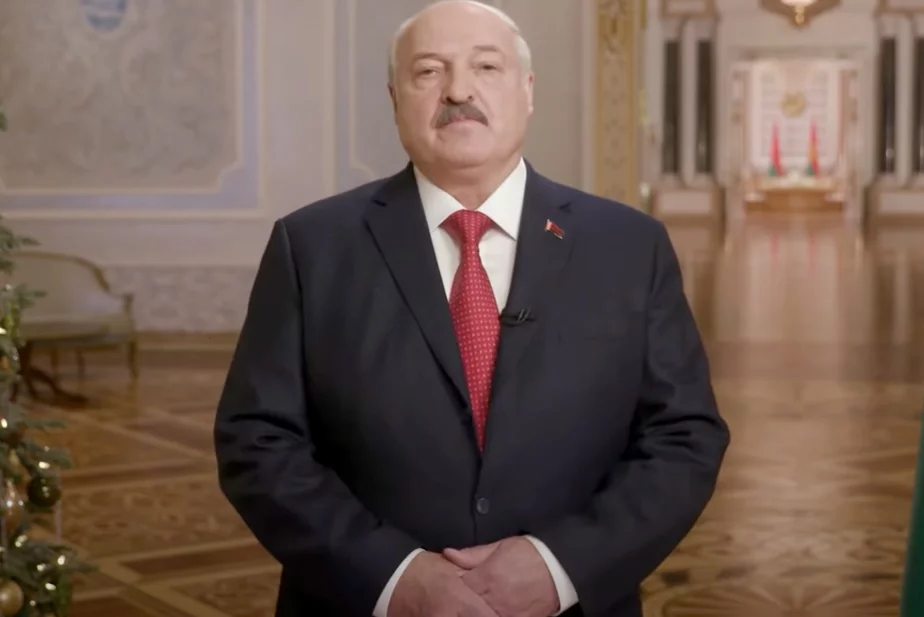 Аляксандр Лукашэнка падчас тэлезвароту 31 снежня 2022. Скрыншот з відэа