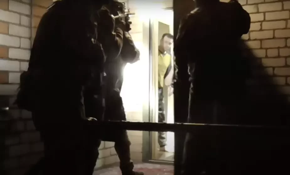Задержание в Сенице. Скриншот видео ОНТ