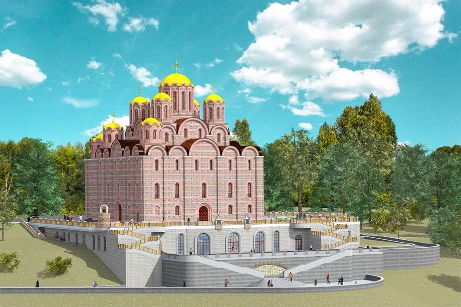 Вид на будущий Софийский собор в Витебске с южной стороны